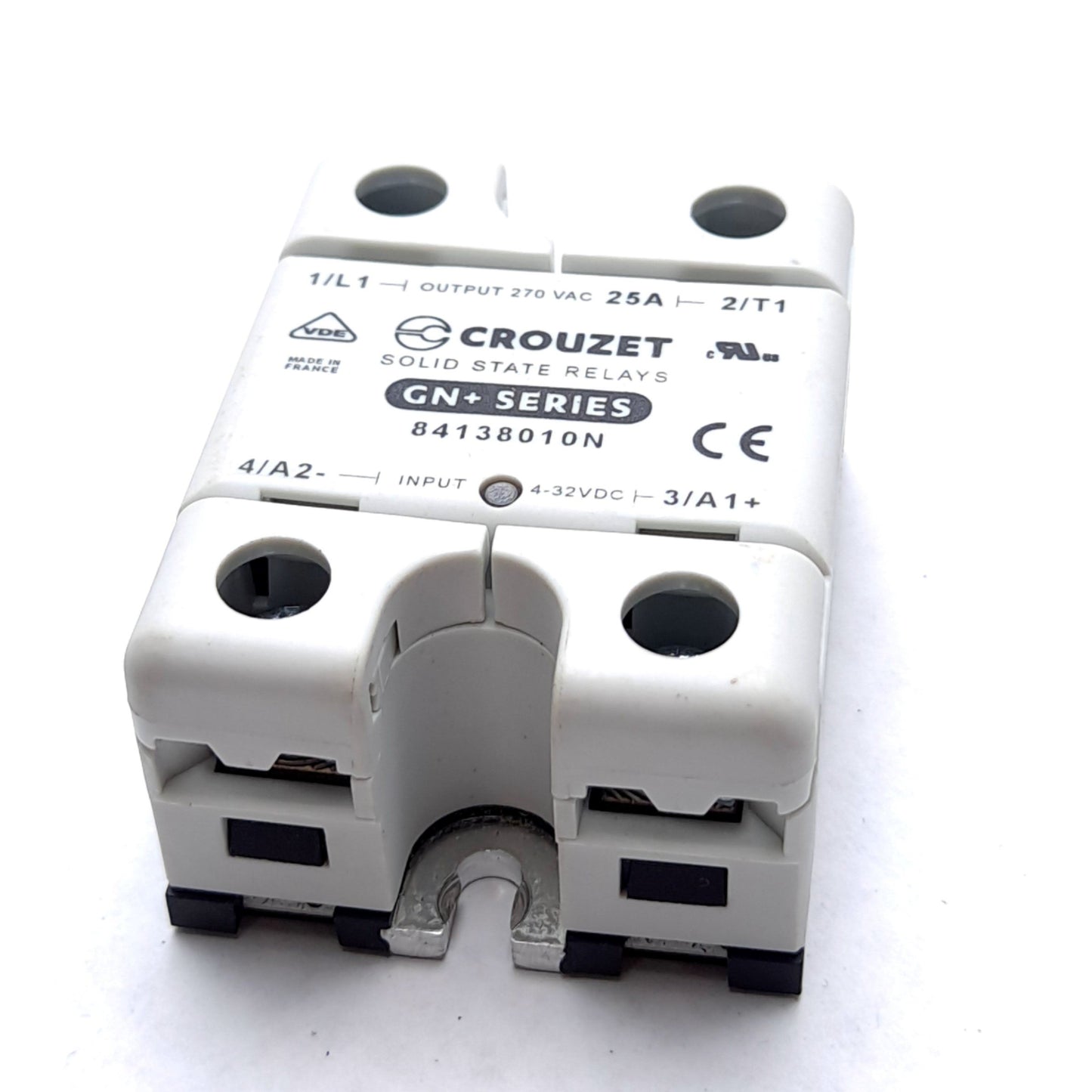 Used Crouzet 84138010N Solid State Relay Input: 4/32VDC Output: 270VAC 25Amp