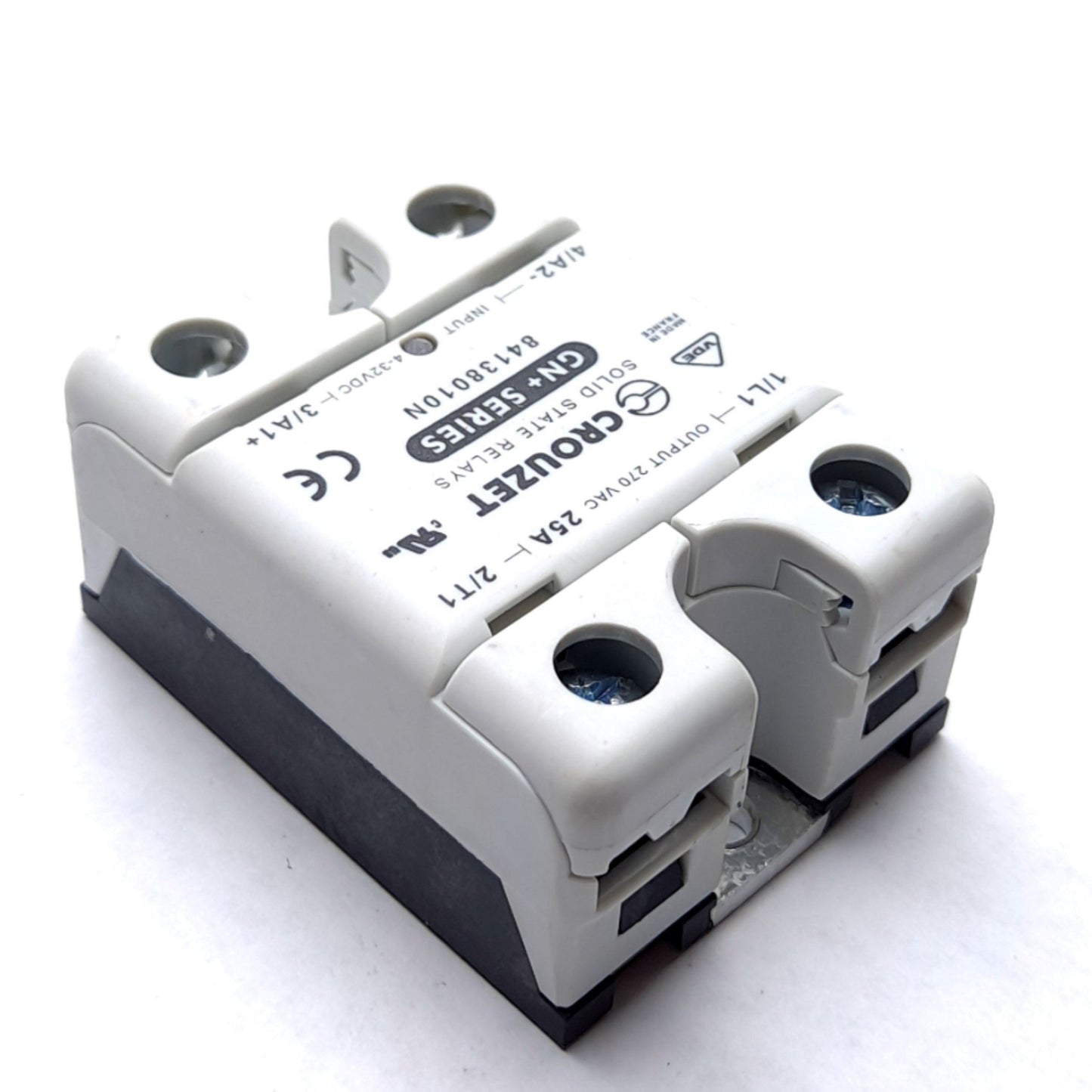 Used Crouzet 84138010N Solid State Relay Input: 4/32VDC Output: 270VAC 25Amp