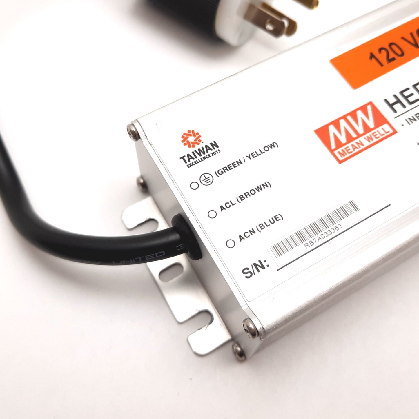 Used Mean Well HEP-185-24A Power Supply, Input: 100-240VAC 2.1A, Output: 24VDC 7.8A