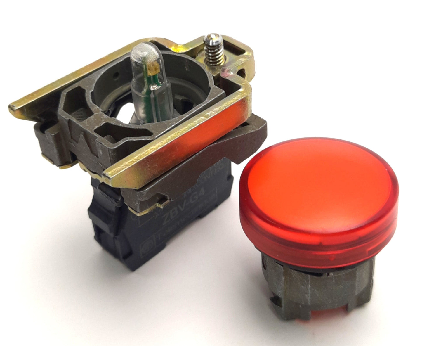 Used Schneider Electric ZB4BV043 Pilot Light, 48-120v AC Supply, Red, XB4, Steady,XB5
