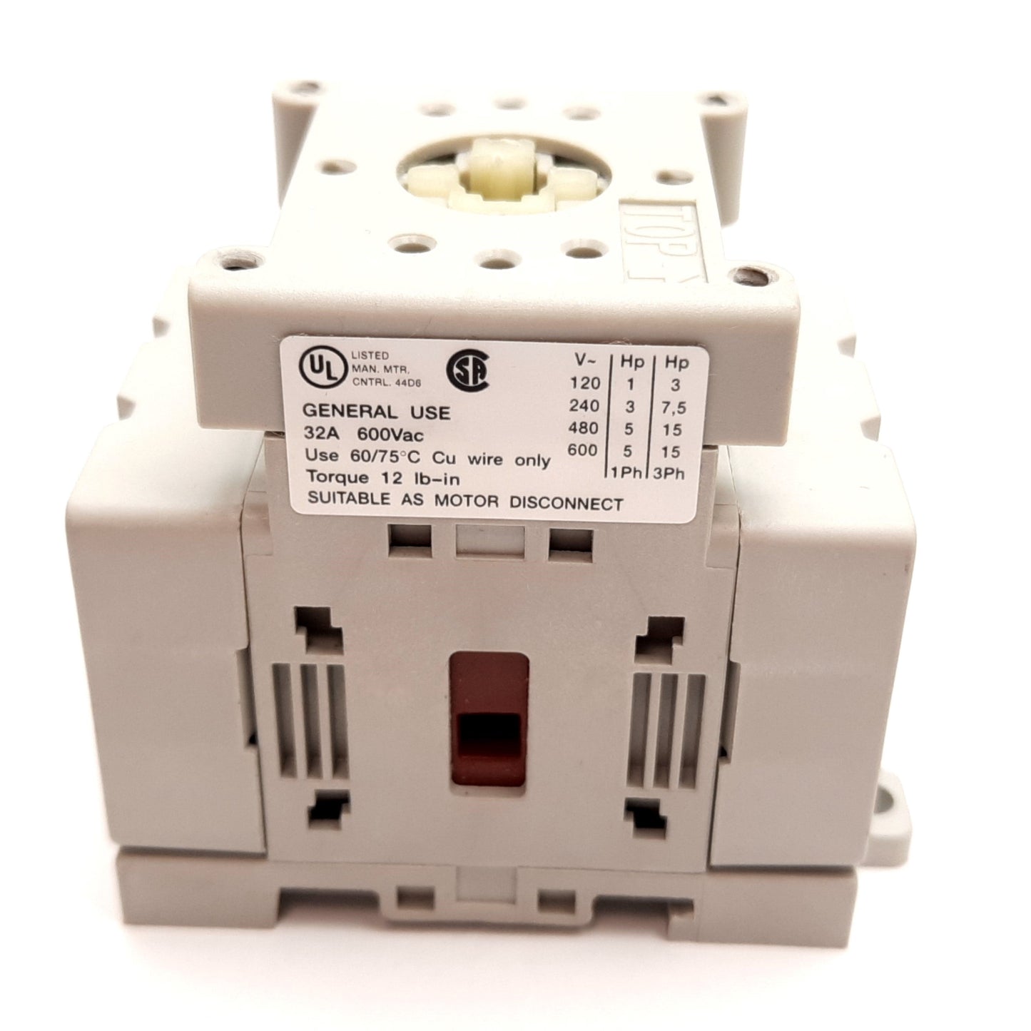 Used Allen Bradley 194E-E32-1753 Ser B Motor Disconnect Switch 3 Pole, 600VAC 32A 5HP