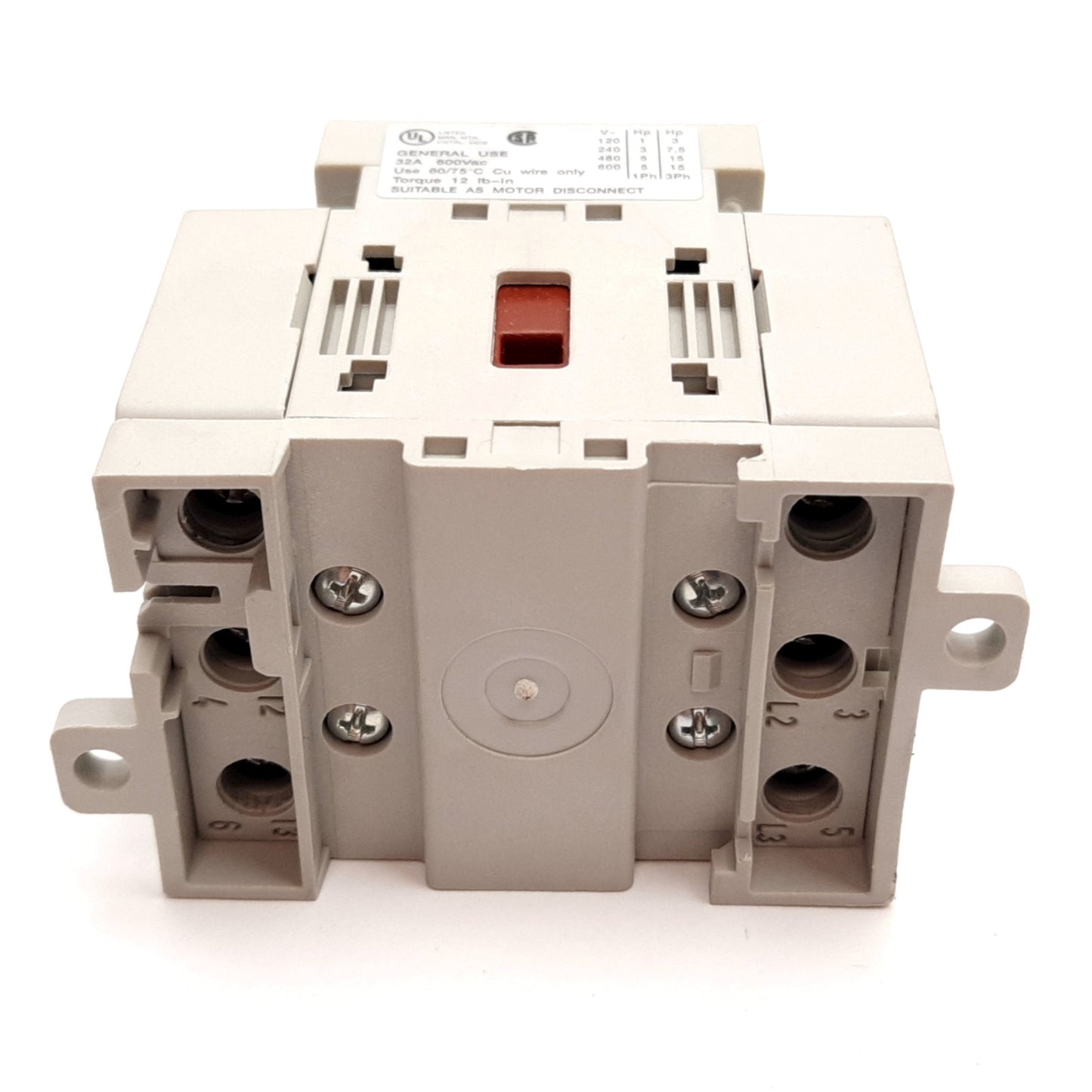 Used Allen Bradley 194E-E32-1753 Ser B Motor Disconnect Switch 3 Pole, 600VAC 32A 5HP