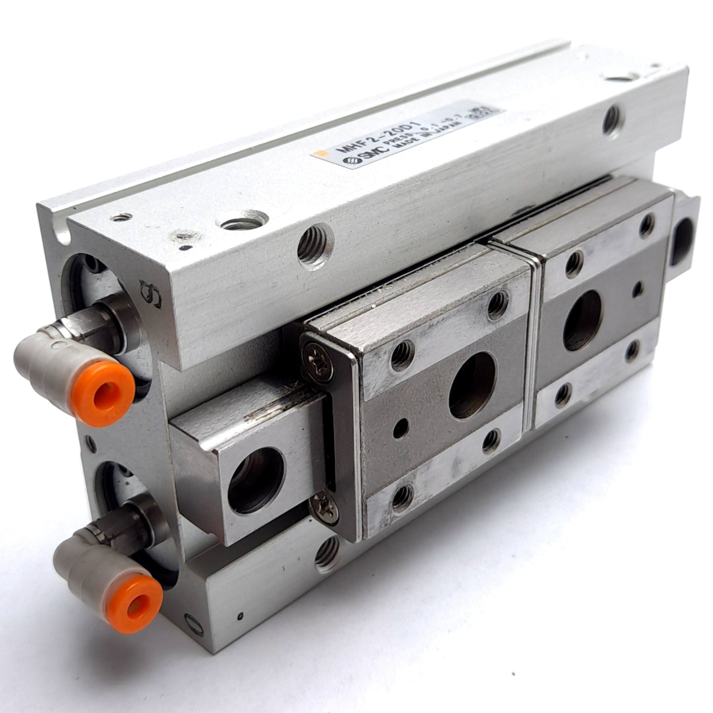 Used SMC MHF2-20D1 Air Gripper, Bore: 20mm, Stroke: 40mm (20mm/Finger), 0.1-0.7MPa