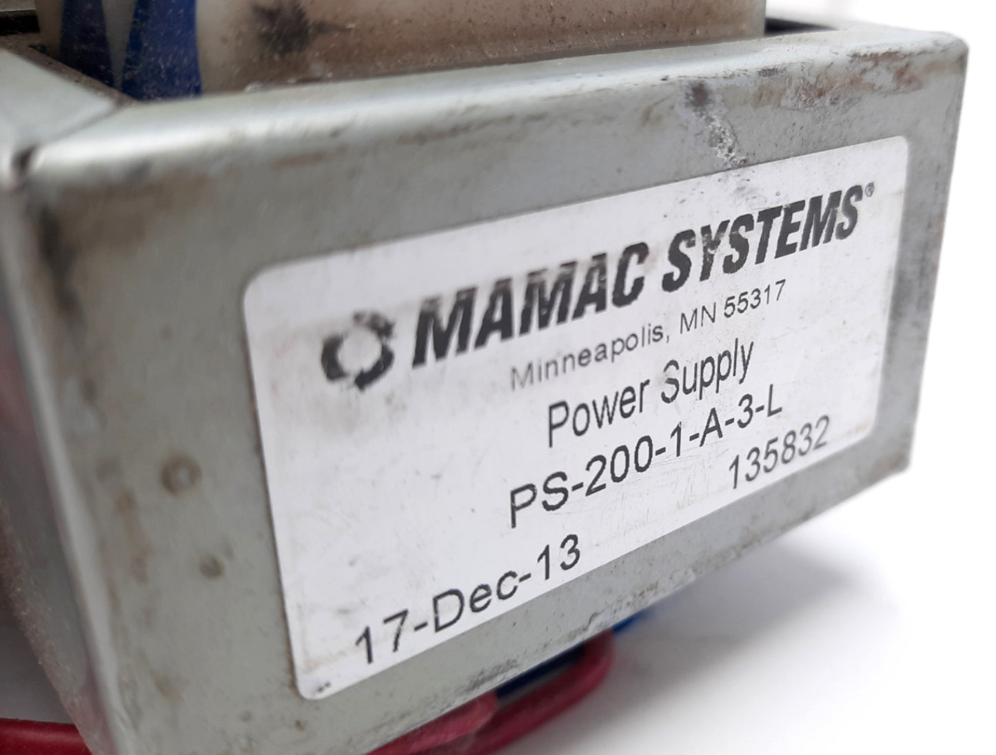 Used Mamac Systems PS-200-1-A-3-L Power Supply Single Phase 24VAC 1.5A