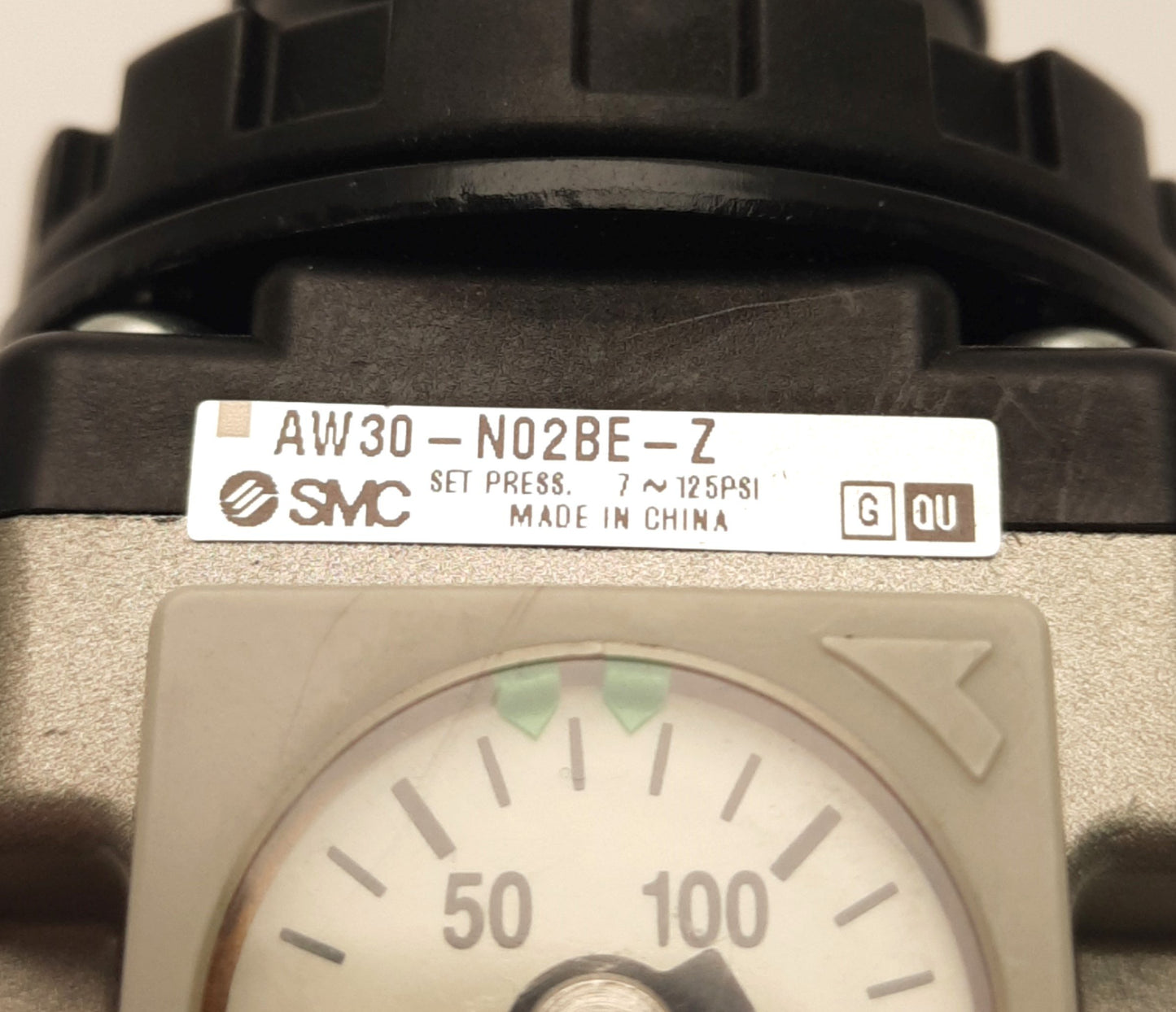 Used SMC AW30-N02BE-Z Filter/Regulator w/ 150PSI Gauge, 7-125 PSI Set Pressure