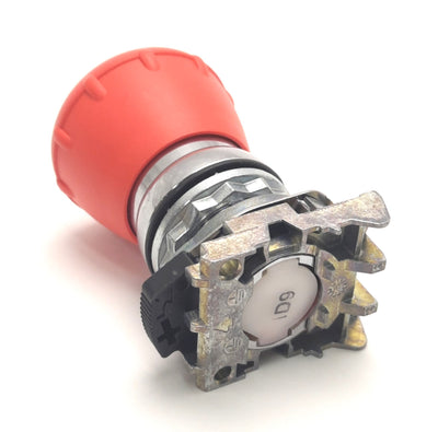 Used Allen Bradley 800FM-MT44 Twist-To Release Pushbutton Mushroom E-Stop, 40mm