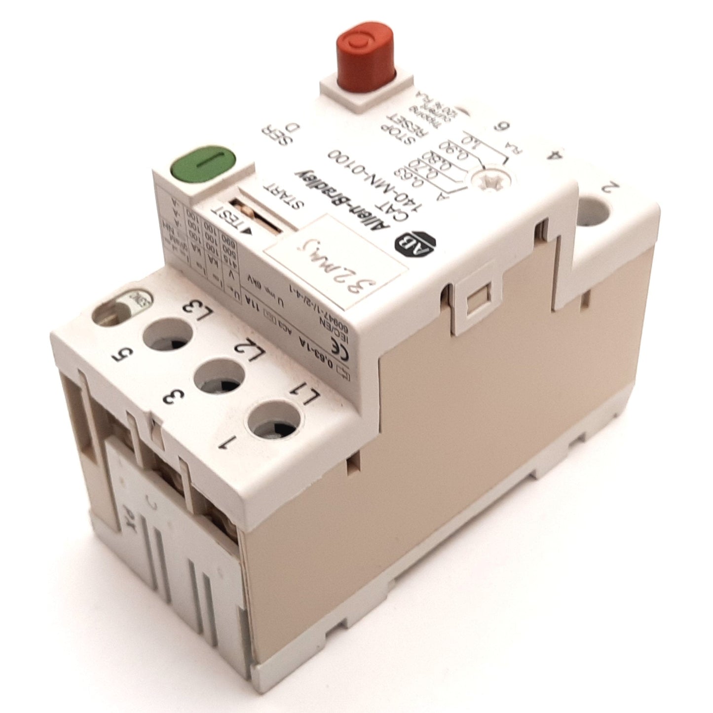 Used Allen Bradley 140-MN-0100 Manual Motor Starter, With 140-T10 Auxiliary Contact
