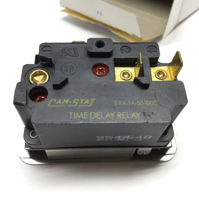 New Cam-Stat S106-1A-50-100C Time Delay Relay, ON on Make/OFF on Break, SPST, 24VAC
