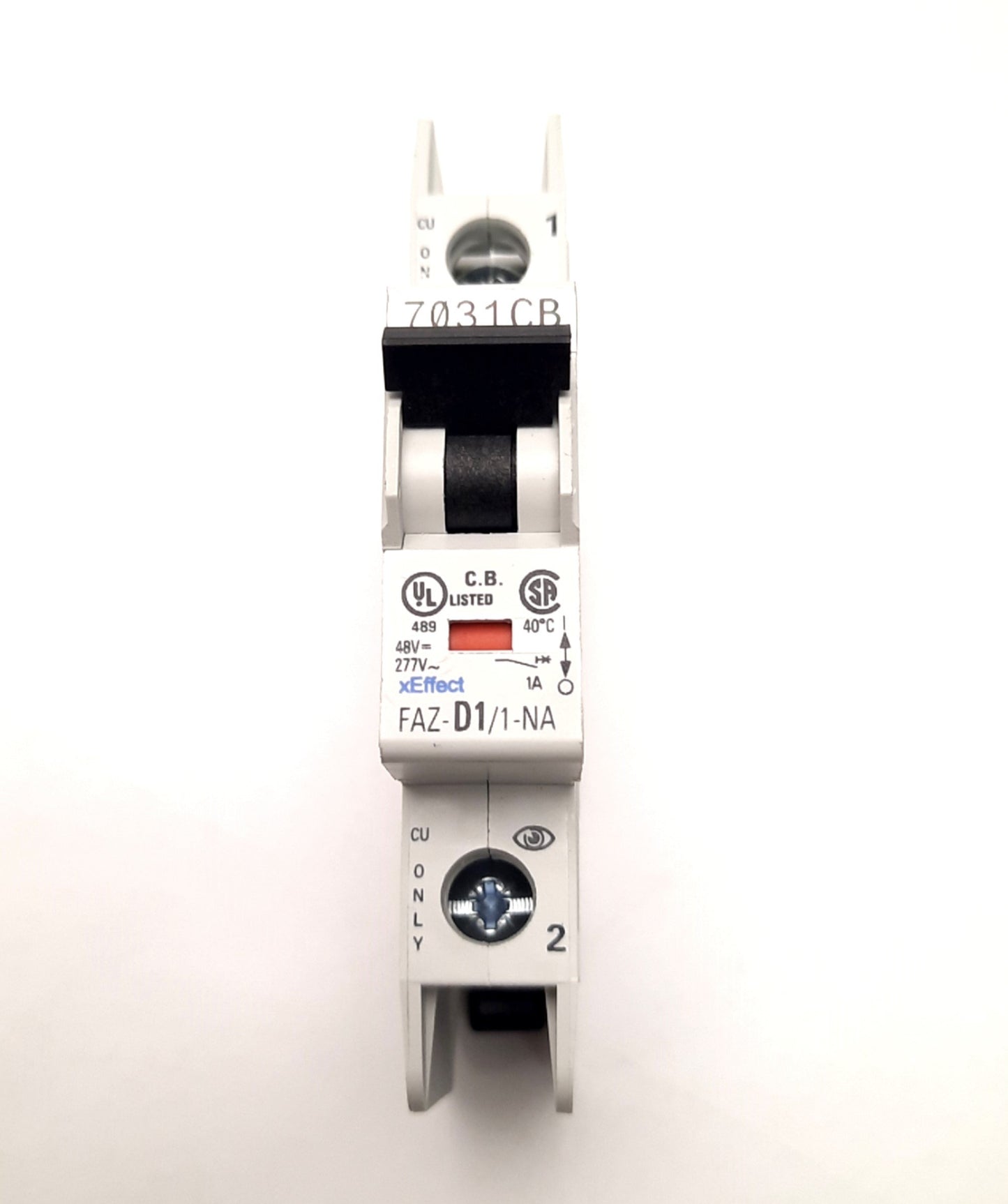 Used Eaton FAZ-D1/1-NA-SP Circuit Breaker 1 Pole, 277v AC 48v DC 1A, 10kA, DIN