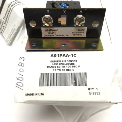 New Johnson A91PAA-1C Duct Thermistor Return Air Temperature Sensor, 60° to 120°F