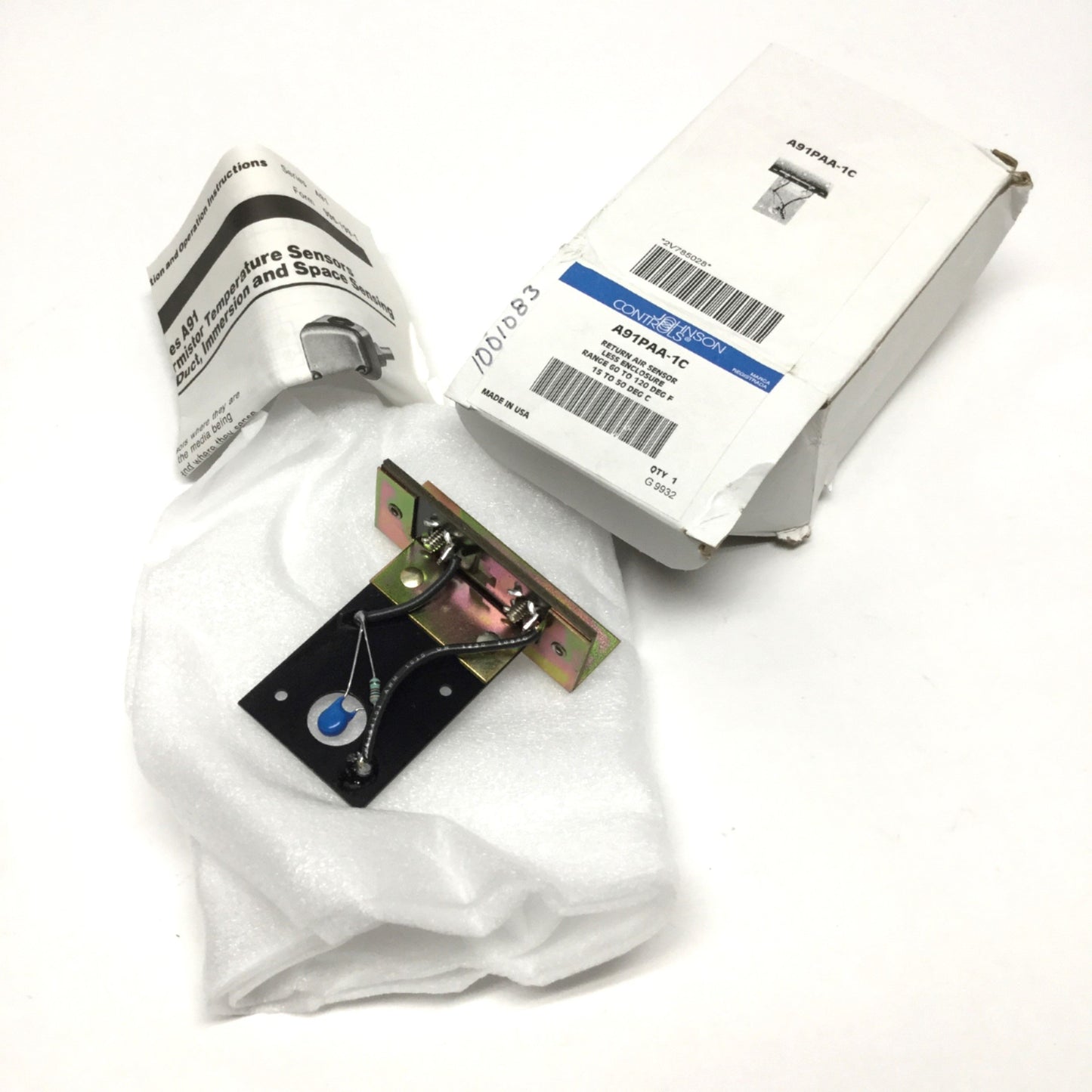 New Johnson A91PAA-1C Duct Thermistor Return Air Temperature Sensor, 60° to 120°F