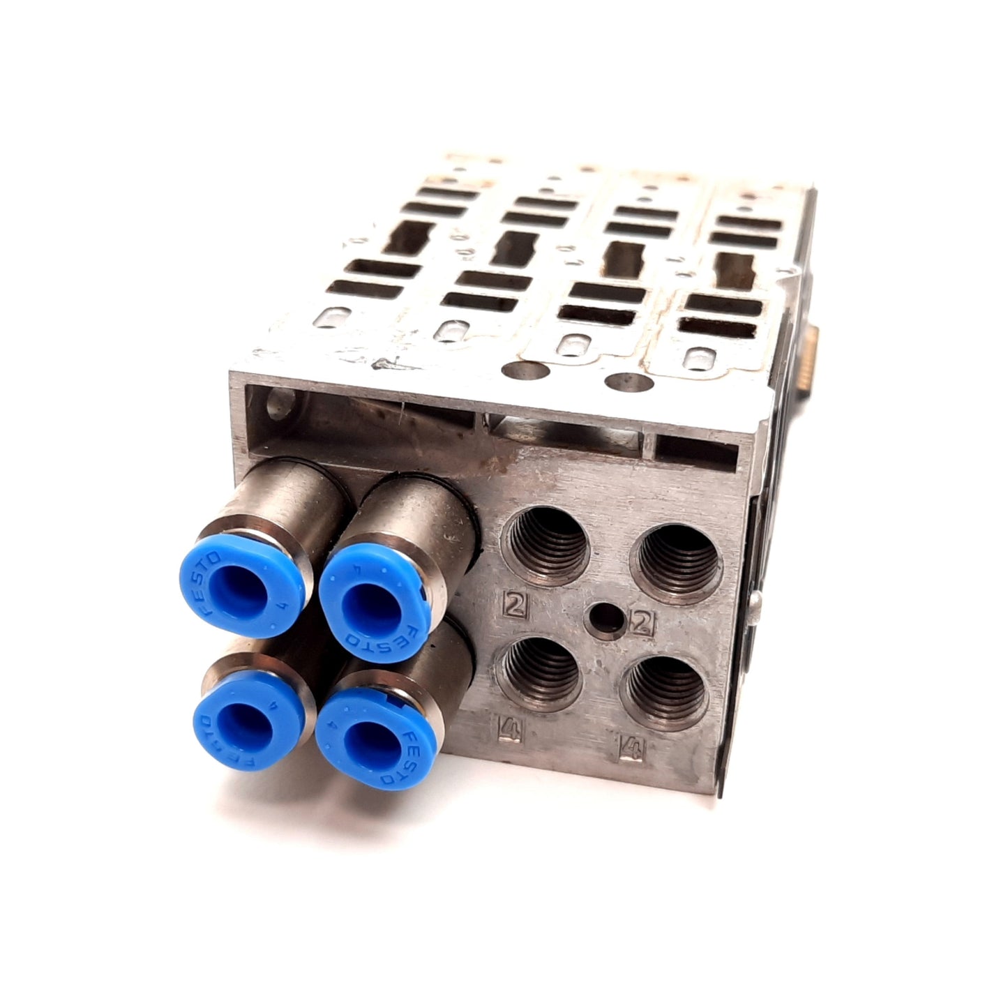 Used Festo VMPA1-FB-AP-4-1 533352 Sub-Base, For VMPA1 Solenoid Valves, 4-Slot