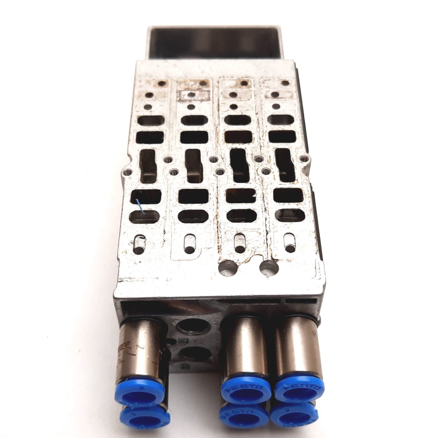 Used Festo VMPA1-FB-AP-4-1-T1 538657 Sub-Base, For VMPA1 Solenoid Valves, 4-Slot
