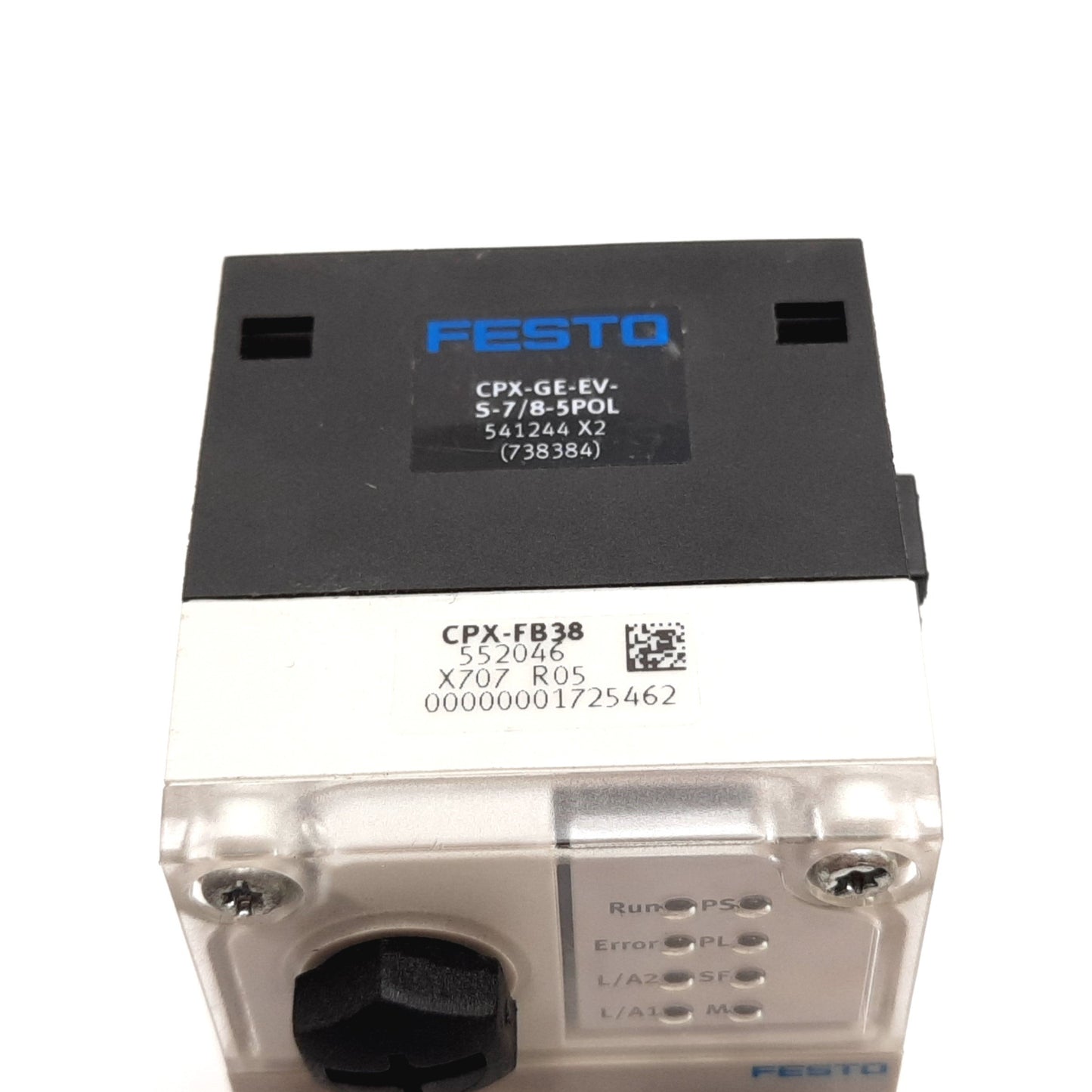 Used Festo CPX-FB38 Ethernet CPX Bus Node for EtherCat, W/ CPX-GE-EV-S-7/8-5POL Base