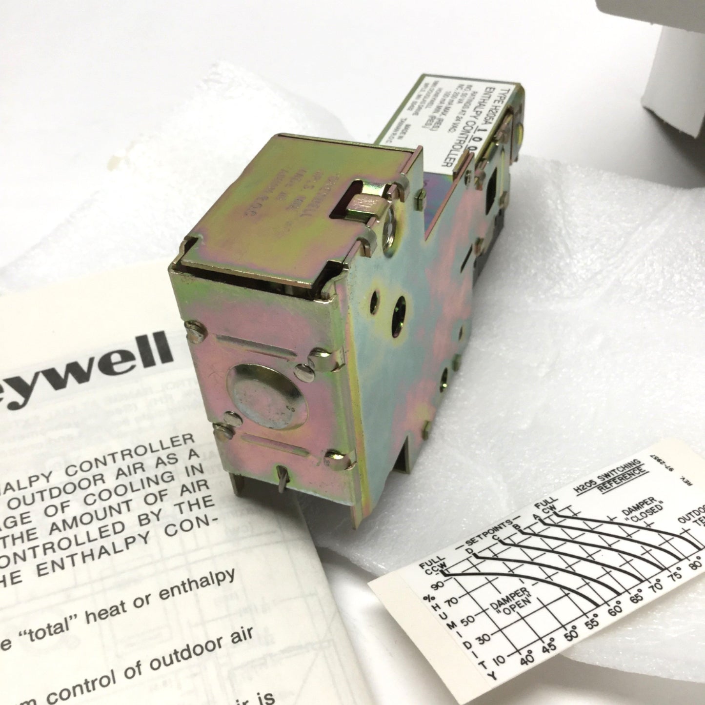 New Honeywell H205A1004 Damper Enthalpy Controller SPDT 24VAC 53-78°F 10-80%RH