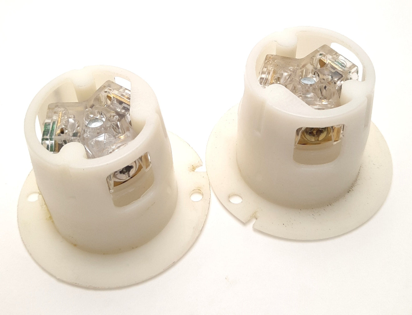 Used Lot of 2 Hubbell HBL5279C Straight Blade AC Receptacle, Flanged, 125V 15A, *Cut*