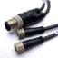 Used Wago 0756-5513/0040-0010 Sensor/Actuator Cable M12 4-Pin Male to 2x M8 3-Pin, 1m