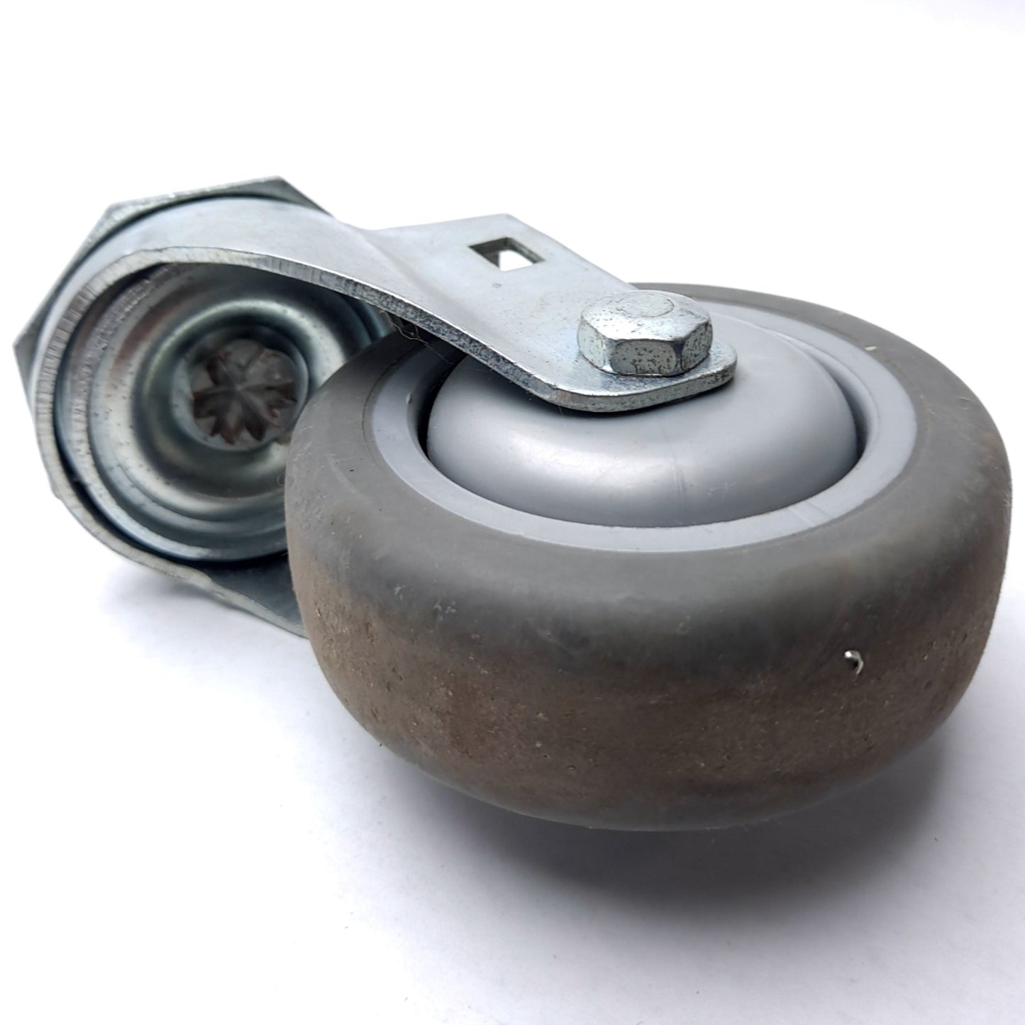 Used Shepherd PGS35748ZN-TPR22 Caster 250LBs Load Ball Bearing No Lock 1/2"-13UNC