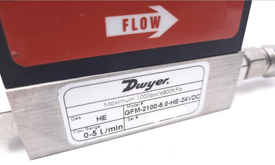 Used Dwyer GFM-2100-5.0-HE-24VDC Gas Mass Flow Meter 24VDC 0-5L/min 1000Psi