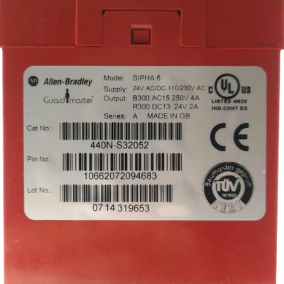 Used Allen Bradley 440N-S32052 SIPHA 6 Control Unit 6x Safety Switches 24V/110/230VAC