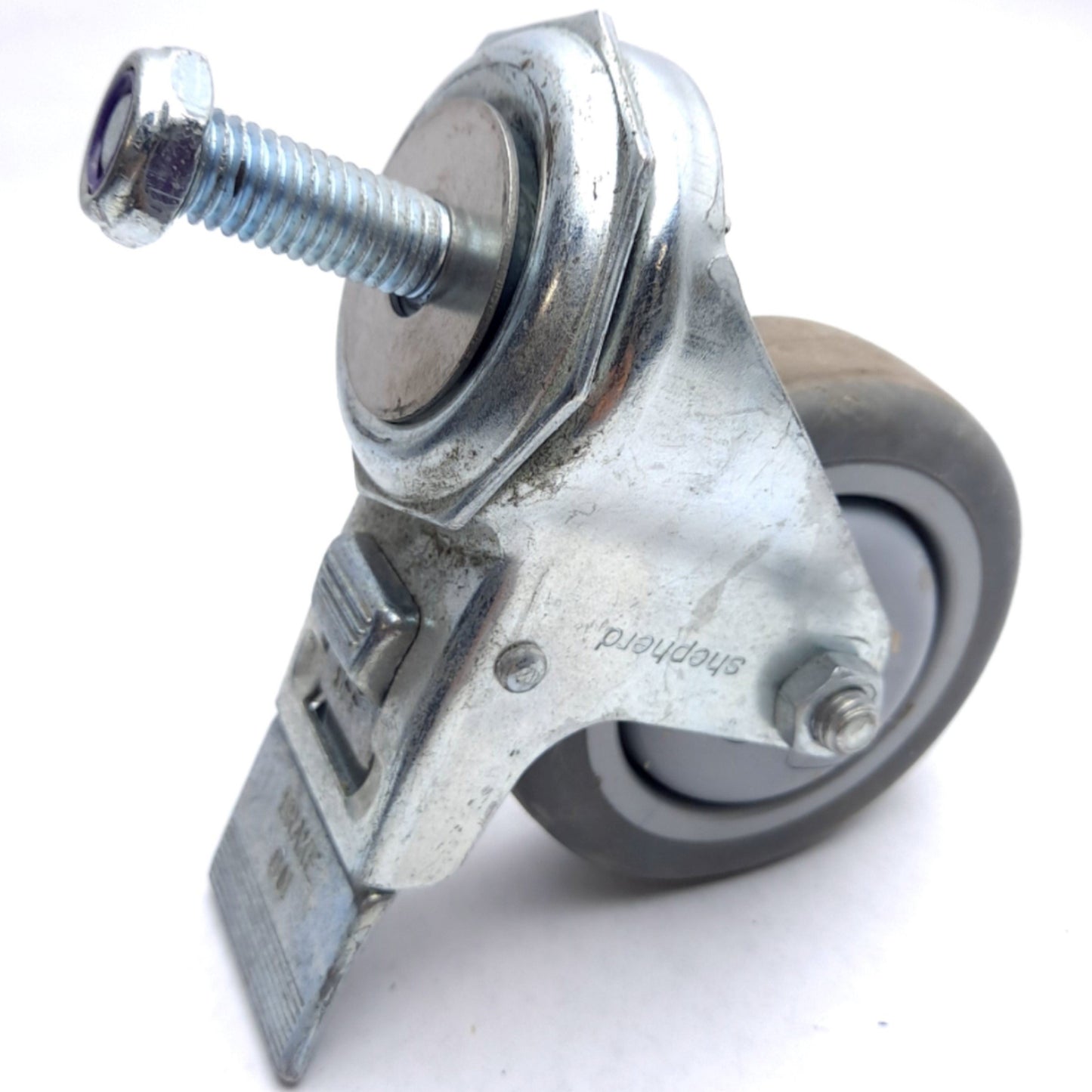 Used Shepherd PGS35748ZN-TPR22(GG)TL Top Lock Caster, Ball Bearing 250Lbs 1/2"-13UNC
