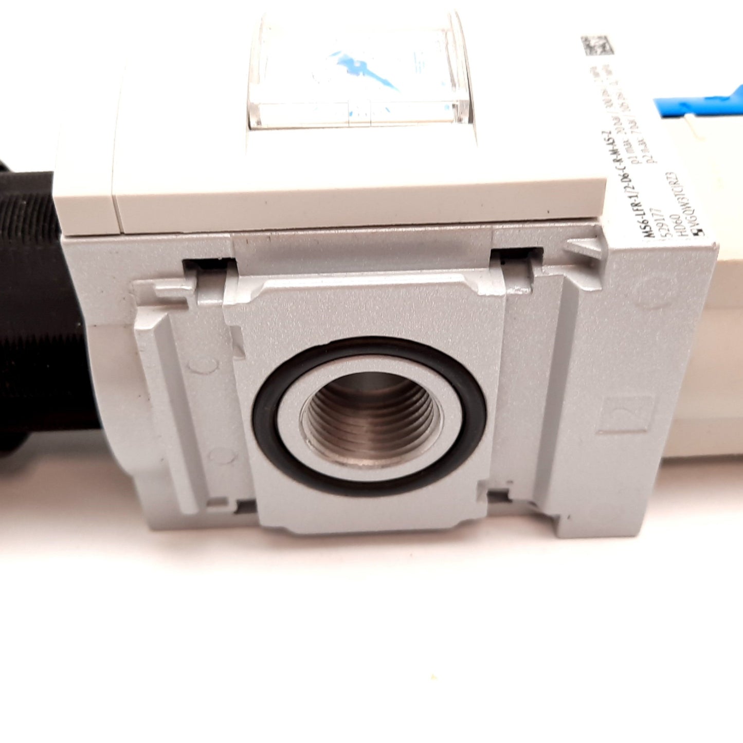 Used Festo MS6-LFR-1/2-D6-C-R-M-AS-Z Filter Regulator, Input: 300psi, Output: 105psi