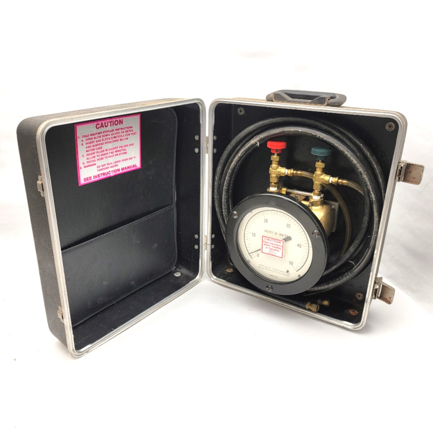 Used Aeroquip Meriam 1126 Portable Master Meter Differential Pressure Gauge 0-50"WC