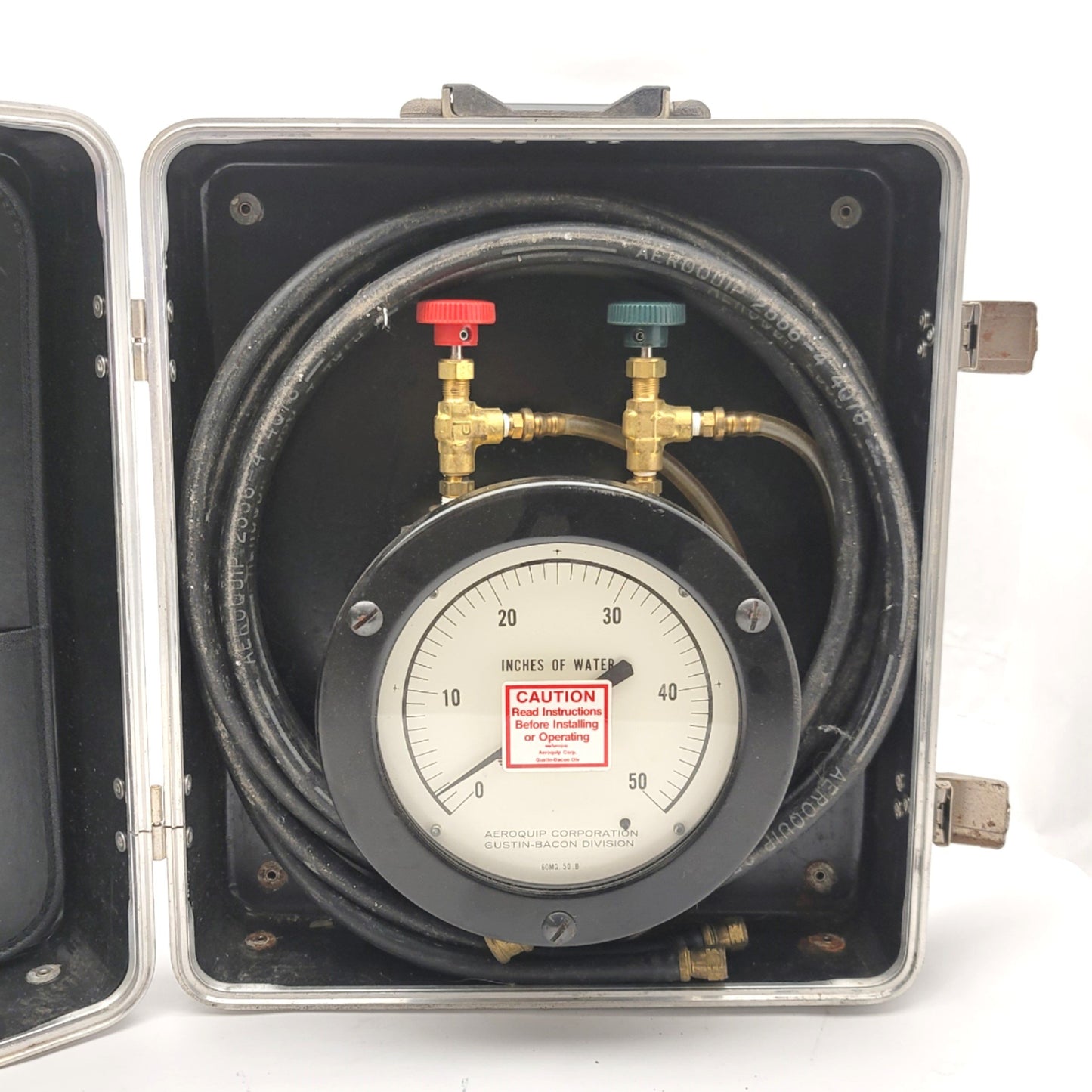 Used Aeroquip Meriam 1126 Portable Master Meter Differential Pressure Gauge 0-50"WC