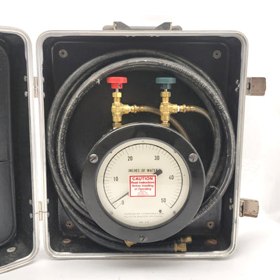 Used Aeroquip Meriam 1126 Portable Master Meter Differential Pressure Gauge 0-50"WC