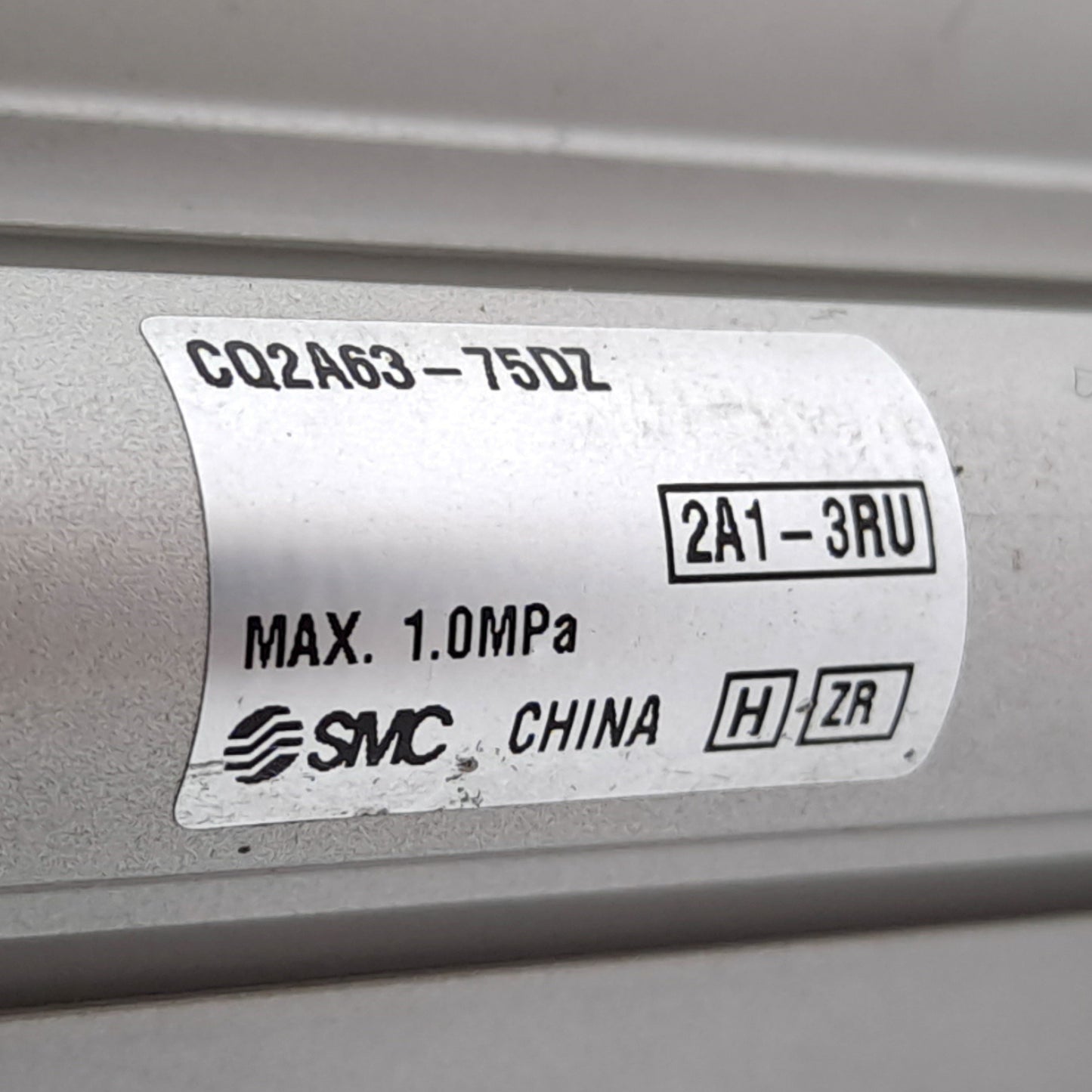 Used SMC CQ2A63-75DZ Compact Cylinder 63mm Bore, 1.0MPa, 75mm Stroke, Double Acting