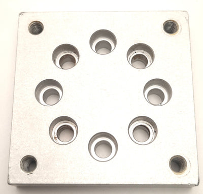Used 80/20 2408 Aluminum Extrusion Leveling Caster Base Plate, 15 Series, 3.5" x 3.5"