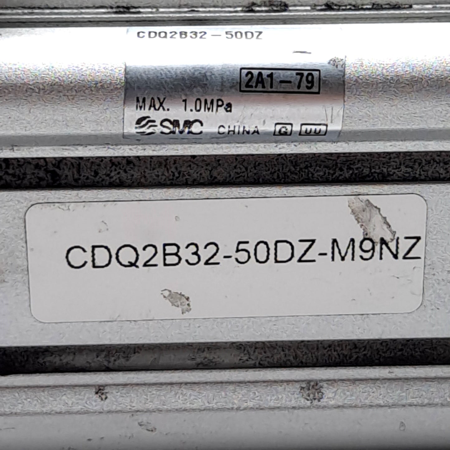 Used SMC CDQ2B32-50DZ Compact Cylinder, Bore: 32mm, Stroke: 50mm, 1.0MPa, Rc1/8