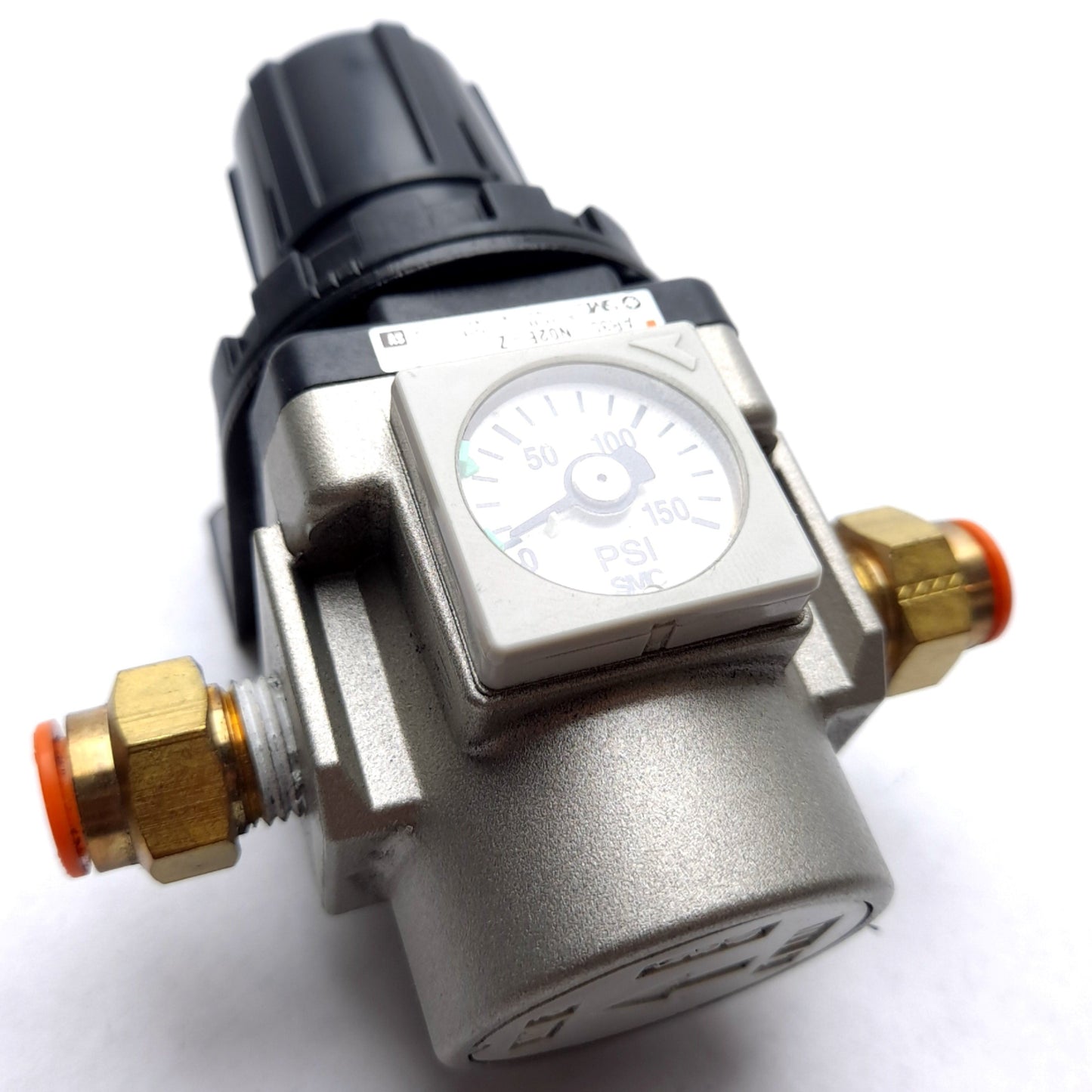 Used SMC AR30-N02E-Z Pneumatic Regulator, Set Pressure: 7-125psi, Ports: 1/4" NPT