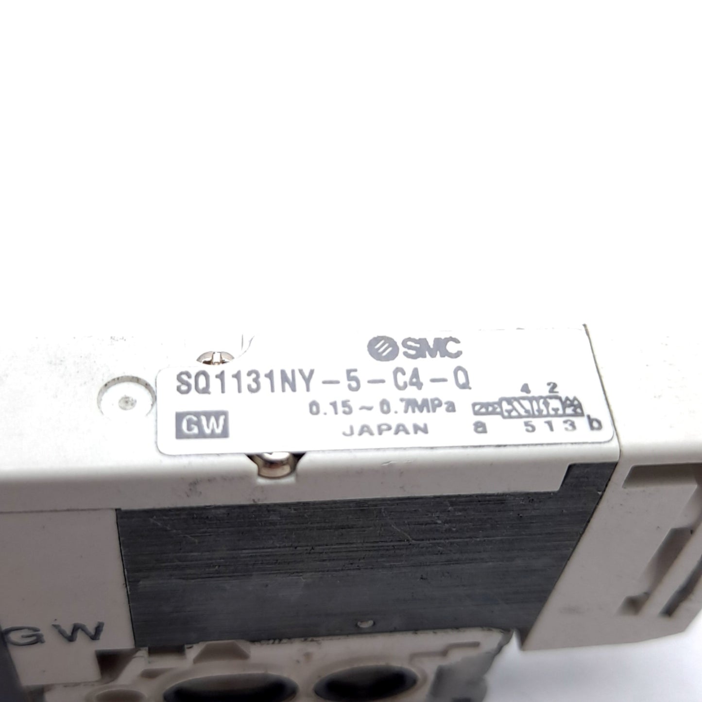 Used SMC SQ1131NY-5-C4-Q Solenoid Valve, 2-Position 5-Port, 24VDC, 0.15-0.7MPa