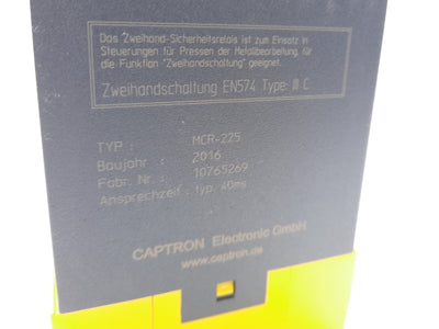 New Captron MCR-225 Over Current Protection Relay 230VAC 24VDC 2A 1NC 2 NO