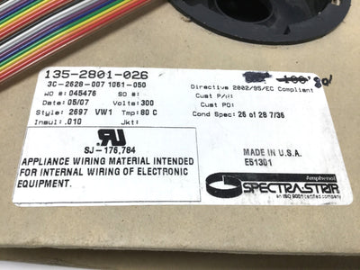 New – Open box 80' of Amphenol 135-2801-026 Spectra-Strip Flat Ribbon Cable 26-Wire, 28AWG 300V
