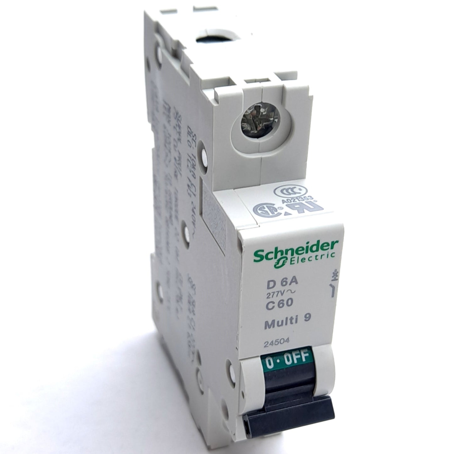 New Schneider Electric 24504 Multi9 Circuit Breaker, 277VAC 6A D-Curve, 1-Pole