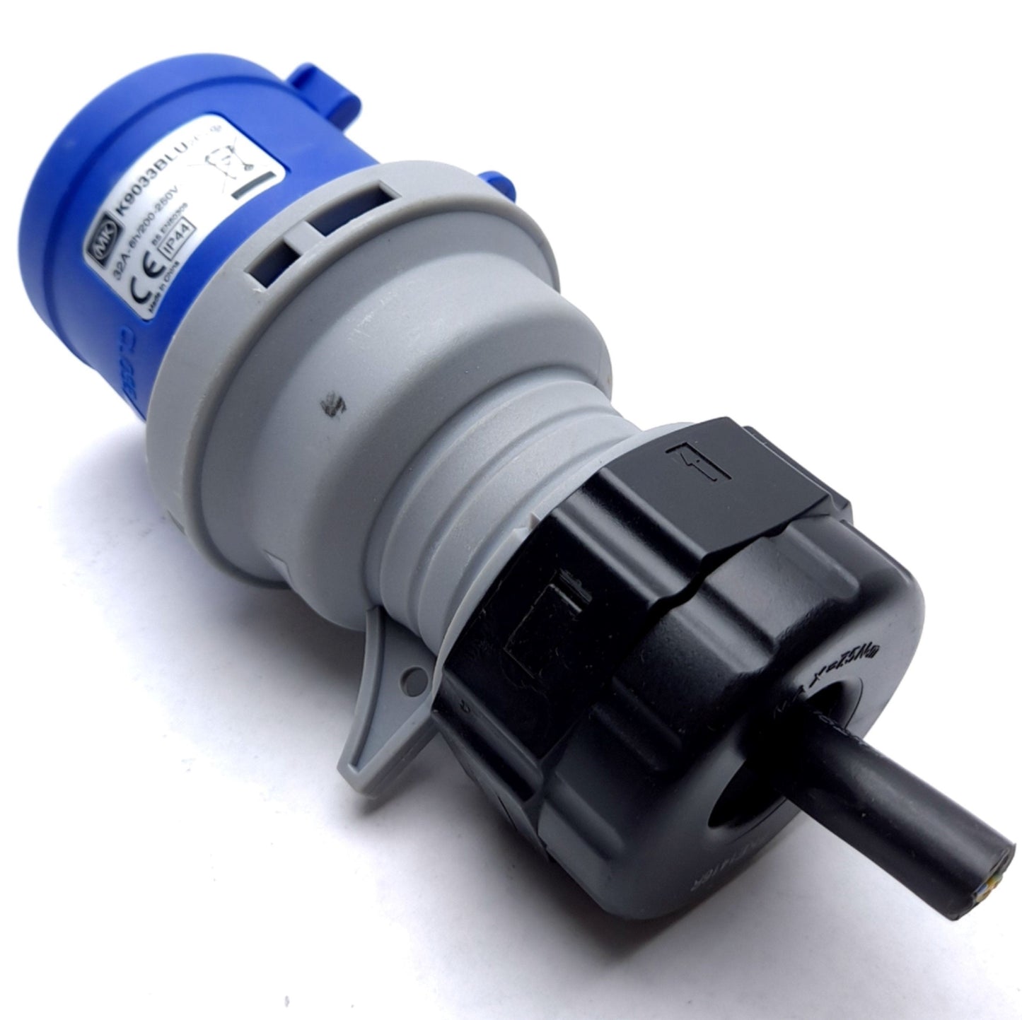 Used Honeywell K9033BLU Main Plug 32Amps, 200-250 VAC, 3 Pin Plug, 6H, 2P+E Pin