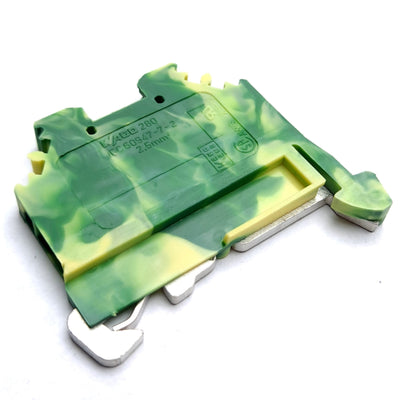 New Lot of 5 Wago 280 Ground Terminal Block, Green/Yellow, 28 - 12 AWG 2.5mm