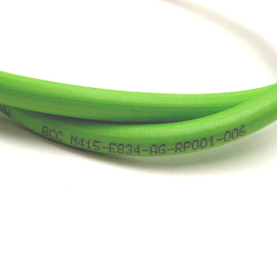 Used Balluff BCC0FYW BCC M415-E834-AG-RP001-006 Cable, RJ45 to 4-Pin M12 Female, 0.6m