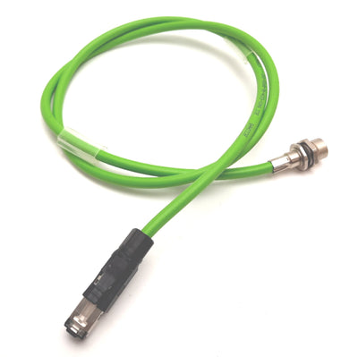 Used Balluff BCC0HH5 BCC M415-E834-AG-RP001-010 Cable, RJ45 to 4-Pin M12 Female, 1m