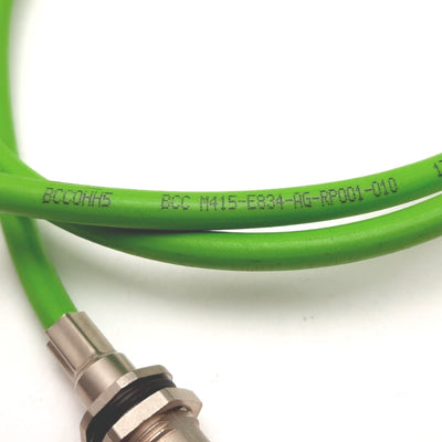 Used Balluff BCC0HH5 BCC M415-E834-AG-RP001-010 Cable, RJ45 to 4-Pin M12 Female, 1m