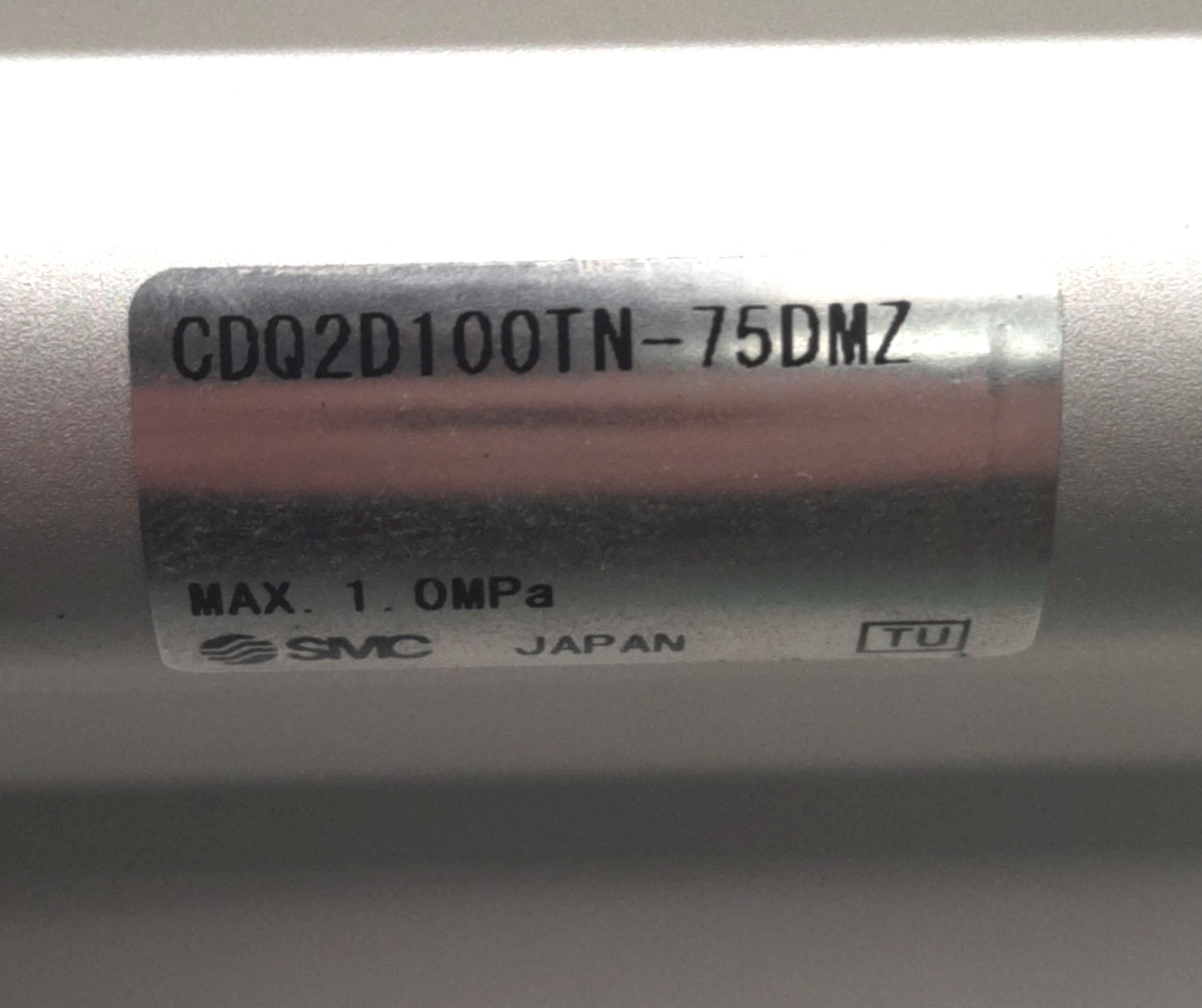Used SMC CDQ2D100TN-75DMZ Compact Cylinder 100mm Bore, 75mm Stroke, Clevis, 3/8" NPT