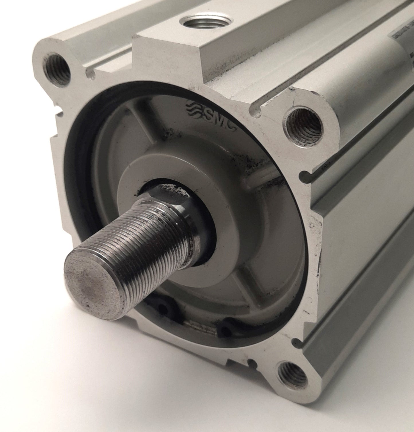 Used SMC CDQ2D100TN-75DMZ Compact Cylinder 100mm Bore, 75mm Stroke, Clevis, 3/8" NPT