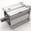 Used SMC CDQ2D100TN-75DMZ Compact Cylinder 100mm Bore, 75mm Stroke, Clevis, 3/8" NPT