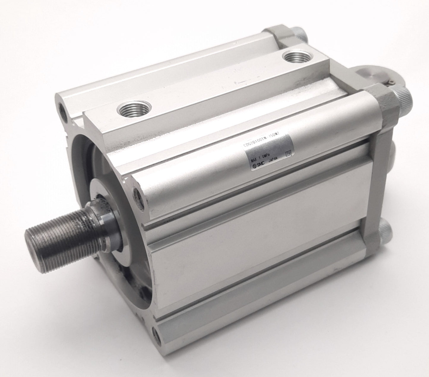 Used SMC CDQ2D100TN-75DMZ Compact Cylinder 100mm Bore, 75mm Stroke, Clevis, 3/8" NPT