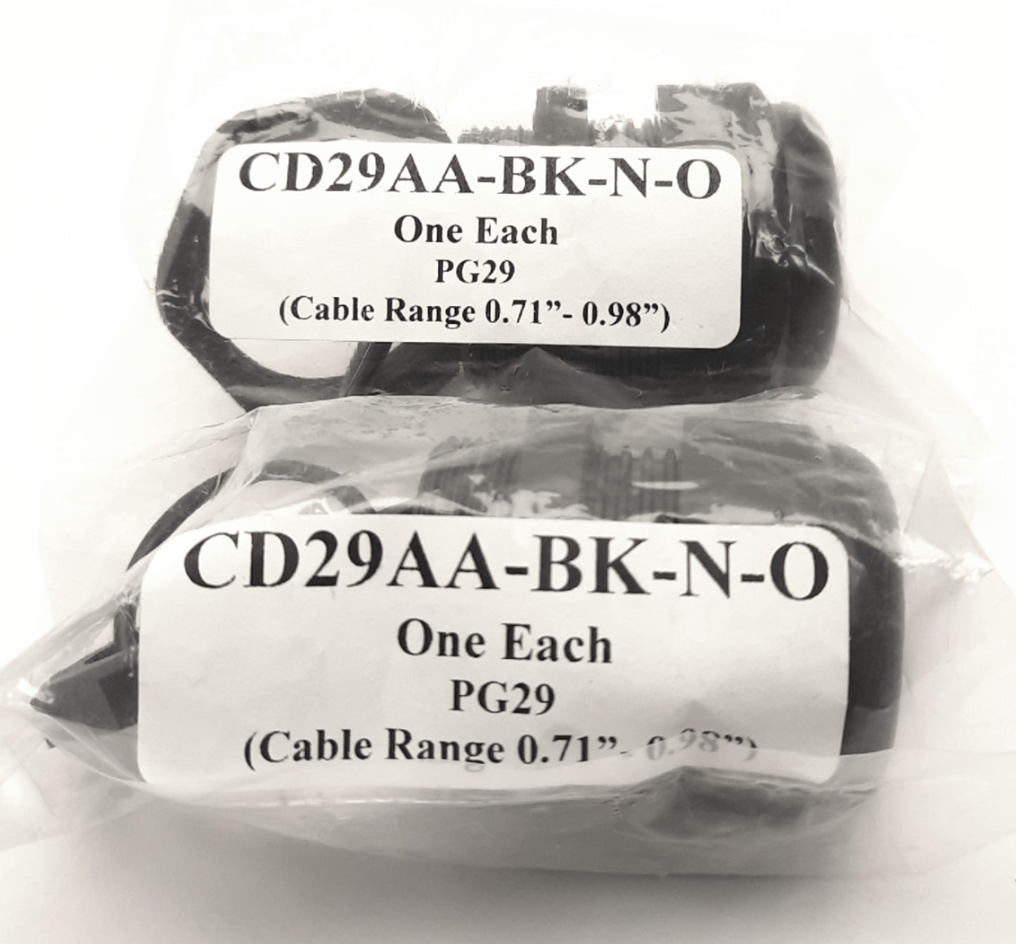 New – Open box Lot of 2 Hummel CD29AA-BK-N-O Sealcon Dome Cable Gland, PG29, 0.71" - 0.98"