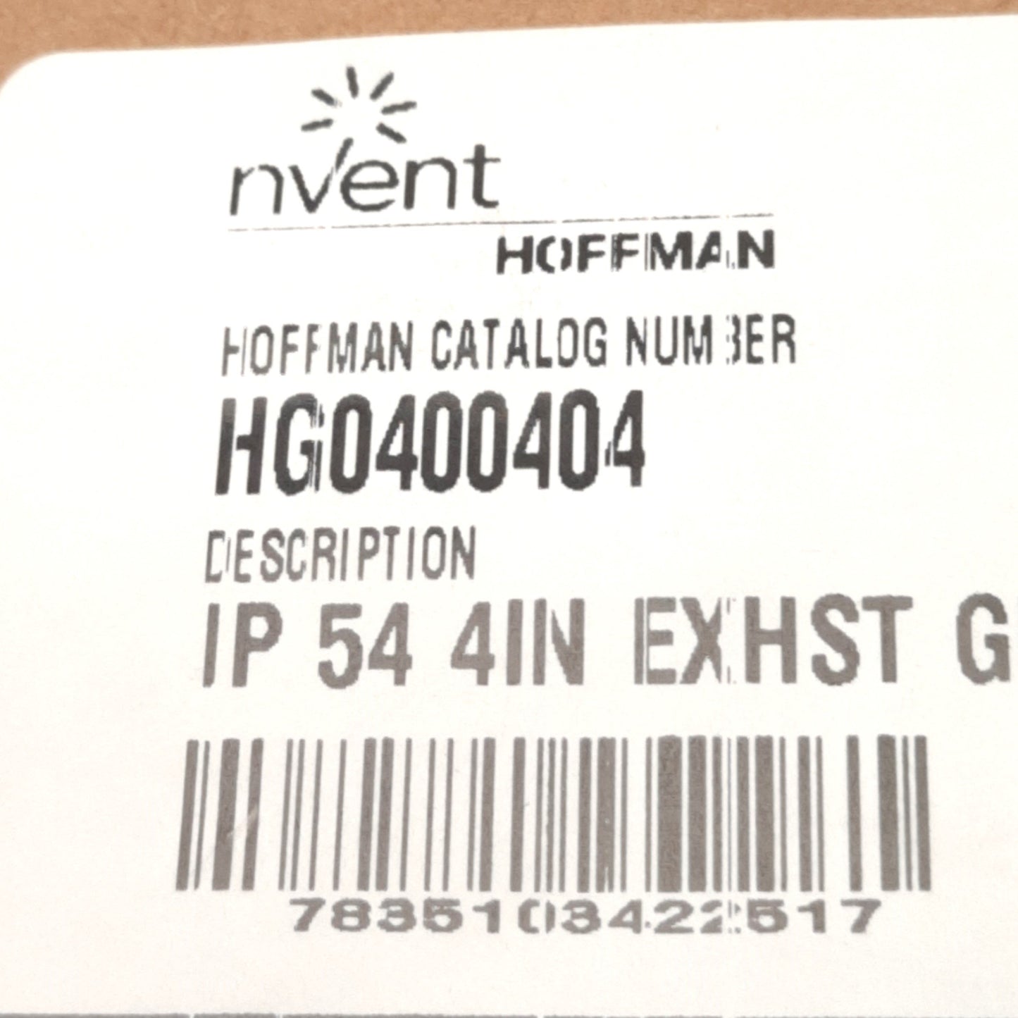 New – Open box Hoffman HG0400404 nVent Exhaust Grille Kit, 4" x 4", NEMA 12, W/ Filter