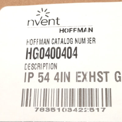 New – Open box Hoffman HG0400404 nVent Exhaust Grille Kit, 4" x 4", NEMA 12, W/ Filter
