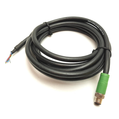 Used Phoenix Contact 1430077 Sensor Cable, 12-Pin M12 Male to Leads, Length: 3m